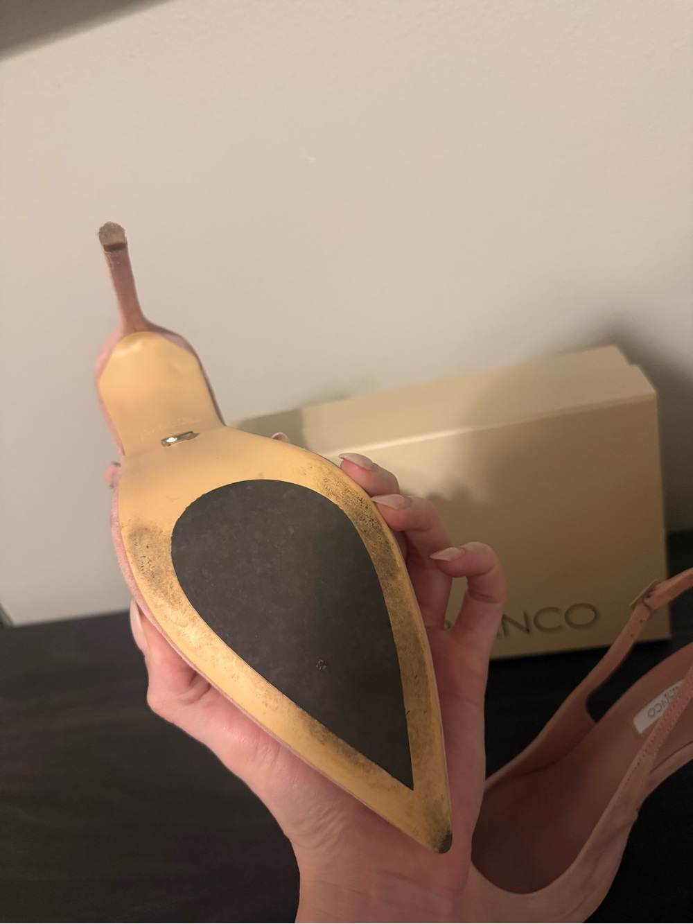 Tony Bianco Blush Pink Suede Pointed Slingback Heels - Picture 8 of 9